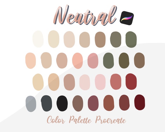 Neutral Procreate Color Palette Instant Download Procreate | Etsy