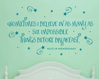Teacher Appreciation Gift Alice In Wonderland Keychain Sometimes I Believe As Many As Six Impossible Things Accessories Keychains Valresa Com