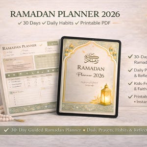 Afdrukbare digitale ramadanplanner voor kinderen: megabundel leuke moslimactiviteiten en -trackers