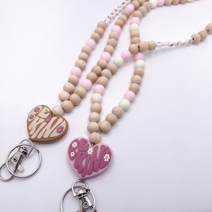 Personalized Be Kind Lanyard / Breakaway Teacher Lanyard/Personalized Lanyard /  ID Holder / boho Lanyard / Valentines Heart / Teacher Gift