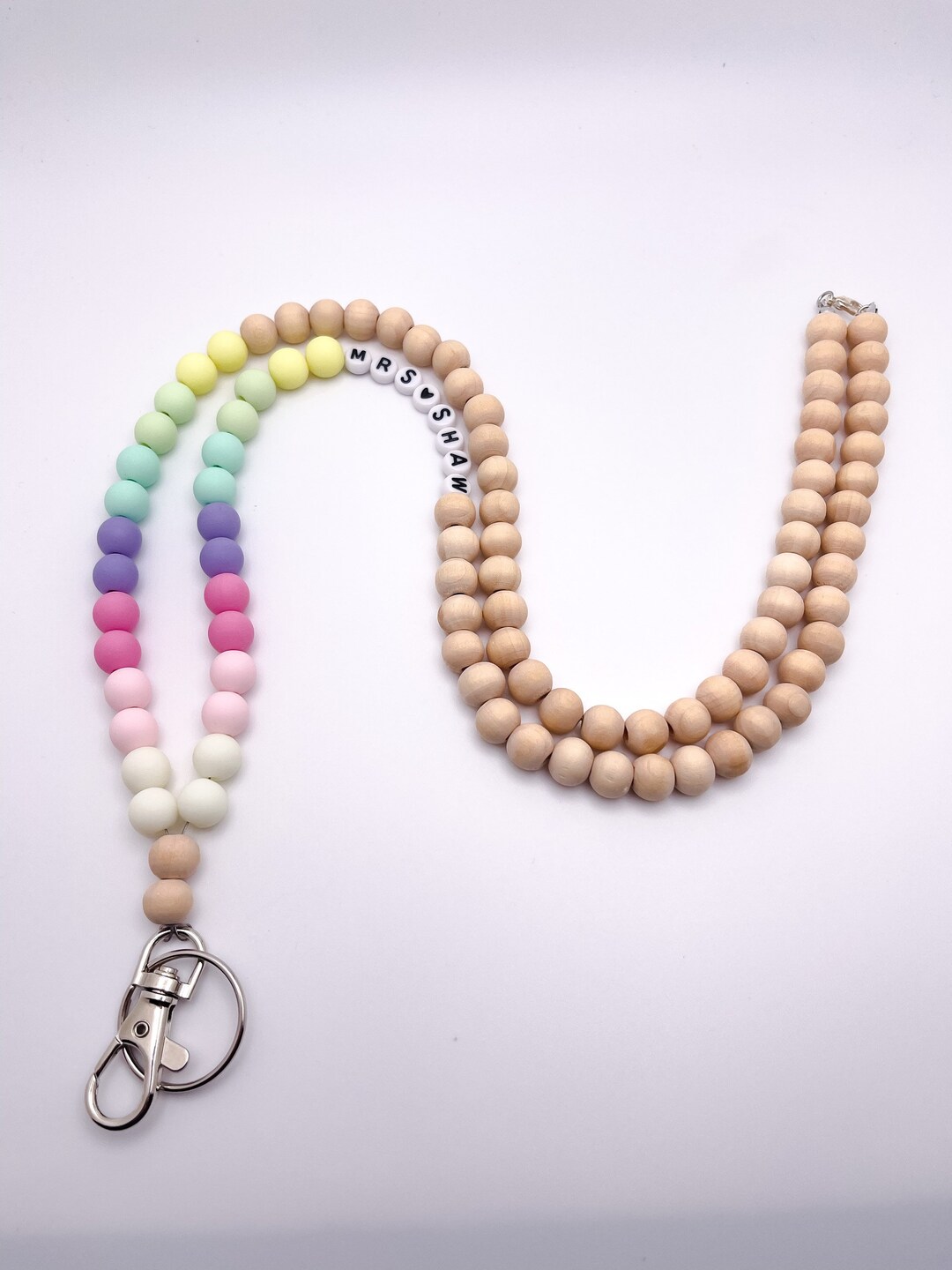 Personalized Rainbow Lanyard / Breakaway Teacher Lanyard/custom Lanyard ...