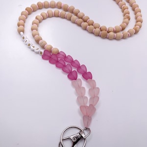 Personalized Heart Valentines Lanyard / Breakaway Teacher Lanyard/Personalized Lanyard / ID Holder / Boho  /Teacher Lanyard / Teacher Gift