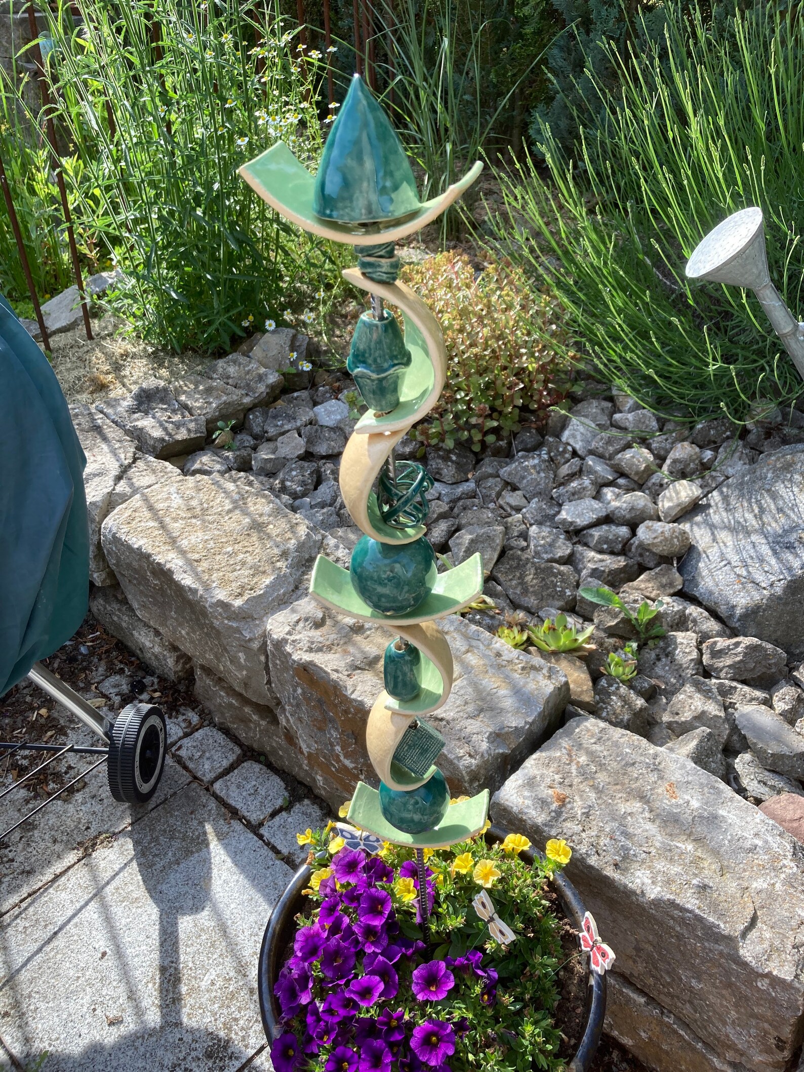 Garten Blumentopf Stecker 55cm Etsy