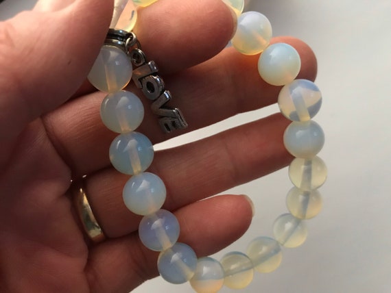 moonstone bracelet, love bracelet, sky blue brace… - image 7