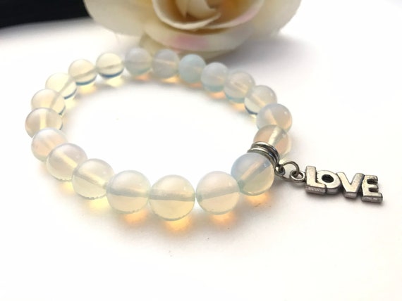 moonstone bracelet, love bracelet, sky blue brace… - image 9