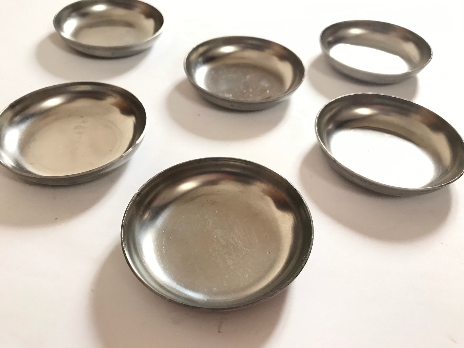 Set of 6 Vintage Small Metal Plates Silver Plates Stainless Etsy