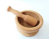 Wooden mortar Large Mortar Wooden Pestle Hand Mixer Masher Grinder Kitchenware