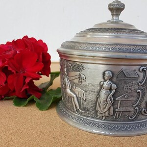 frieling zinn 95 germany, zinn 95, metal box, decoration box, Retro Pill Box,silver box, round box, german box, frieling, vintage gift