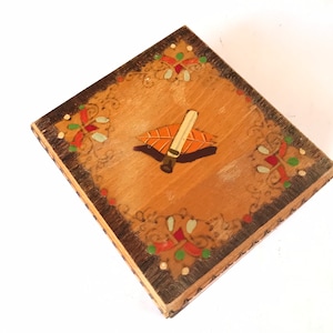 Portasigari in legno, portasigarette in legno fatto a mano vintage, portasigarette in legno pirografia vintage, scatola portasigarette tascabile, regalo per fumatori