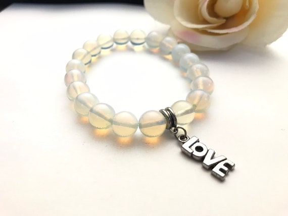 moonstone bracelet, love bracelet, sky blue brace… - image 2