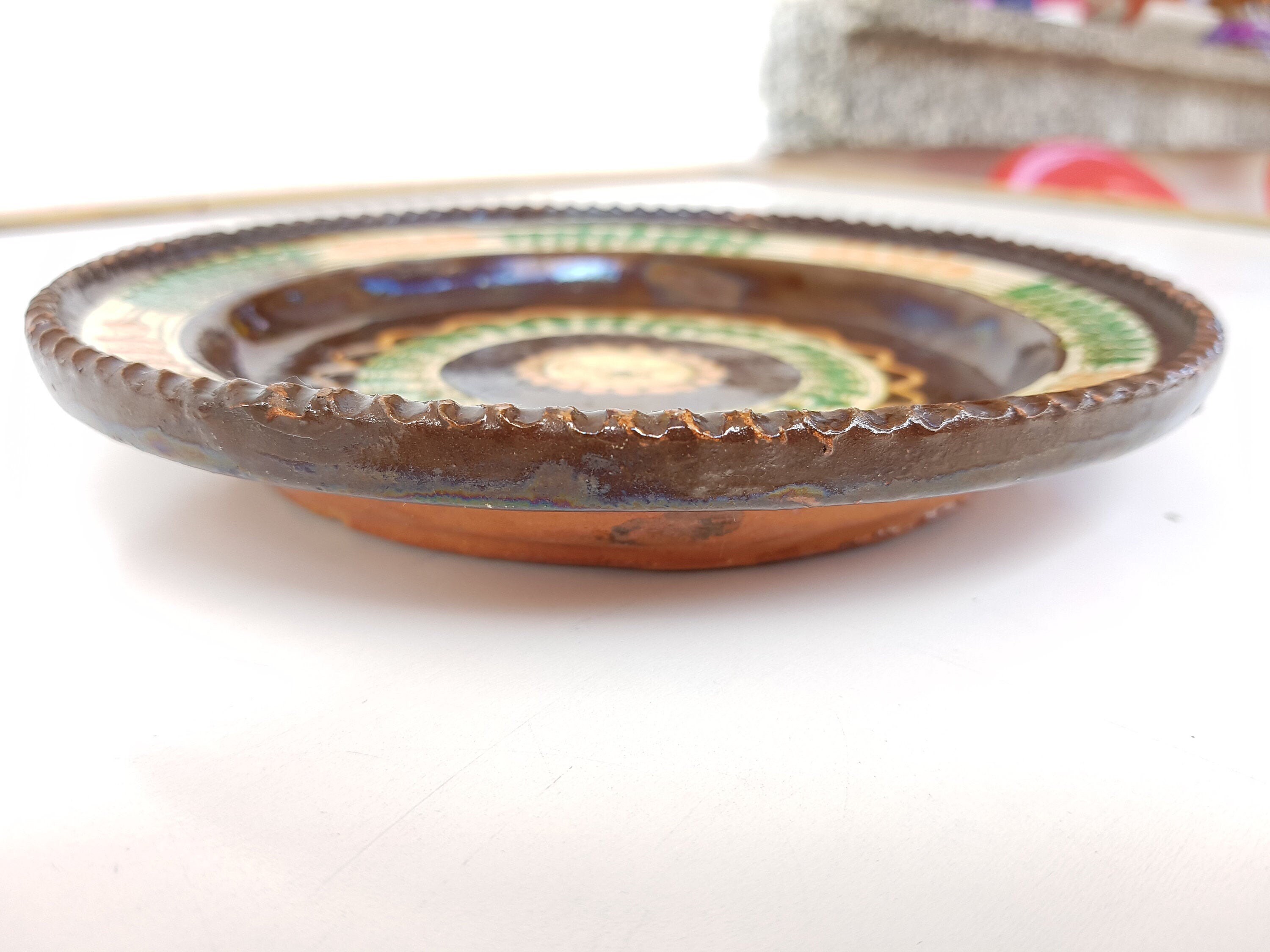 Decorative Ceramic Plates, Wall Decoration, Hand Drawn Plates, Wall Decoration, Flower