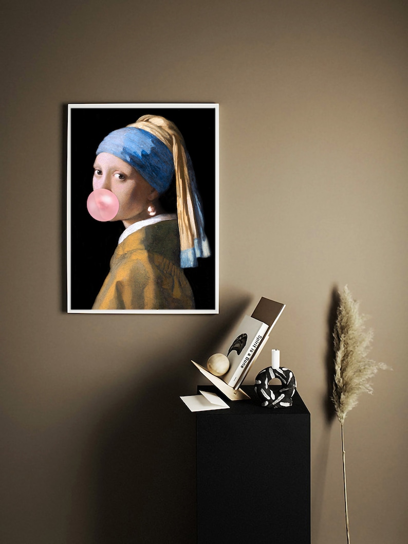 Bubblegum Famous Girl With a Pearl Earring Printbubble Gum Etsy
