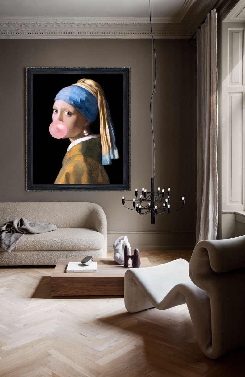 Bubblegum Famous Girl With a Pearl Earring Printbubble Gum Etsy