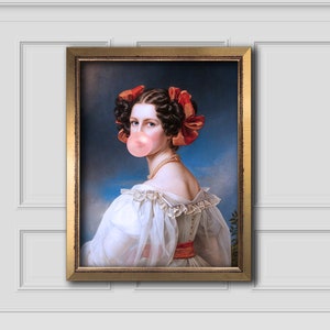 Auguste avec Bubble Gum Eclectic Alter Art Print Portrait