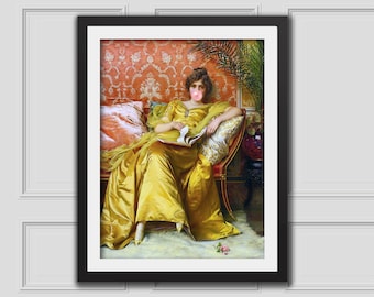 Gold Dress Lady Bubblegum, Eclectic Wall Art, Altered Art Print,Funny Vintage Altered Art Portrait,Bubblegum Art,Pink Print,Rococo Art Print