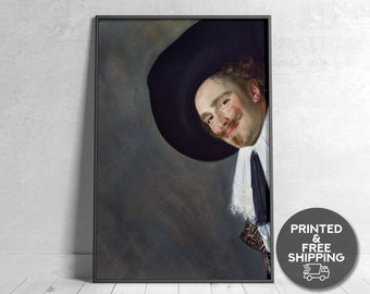 Peeking Gentleman Print,Rococo Vintage,French Rococo Oil Painting,Rococo Art Print,Eclectic Wall Art,Fashion,Eclectic Alter Art Print Framed