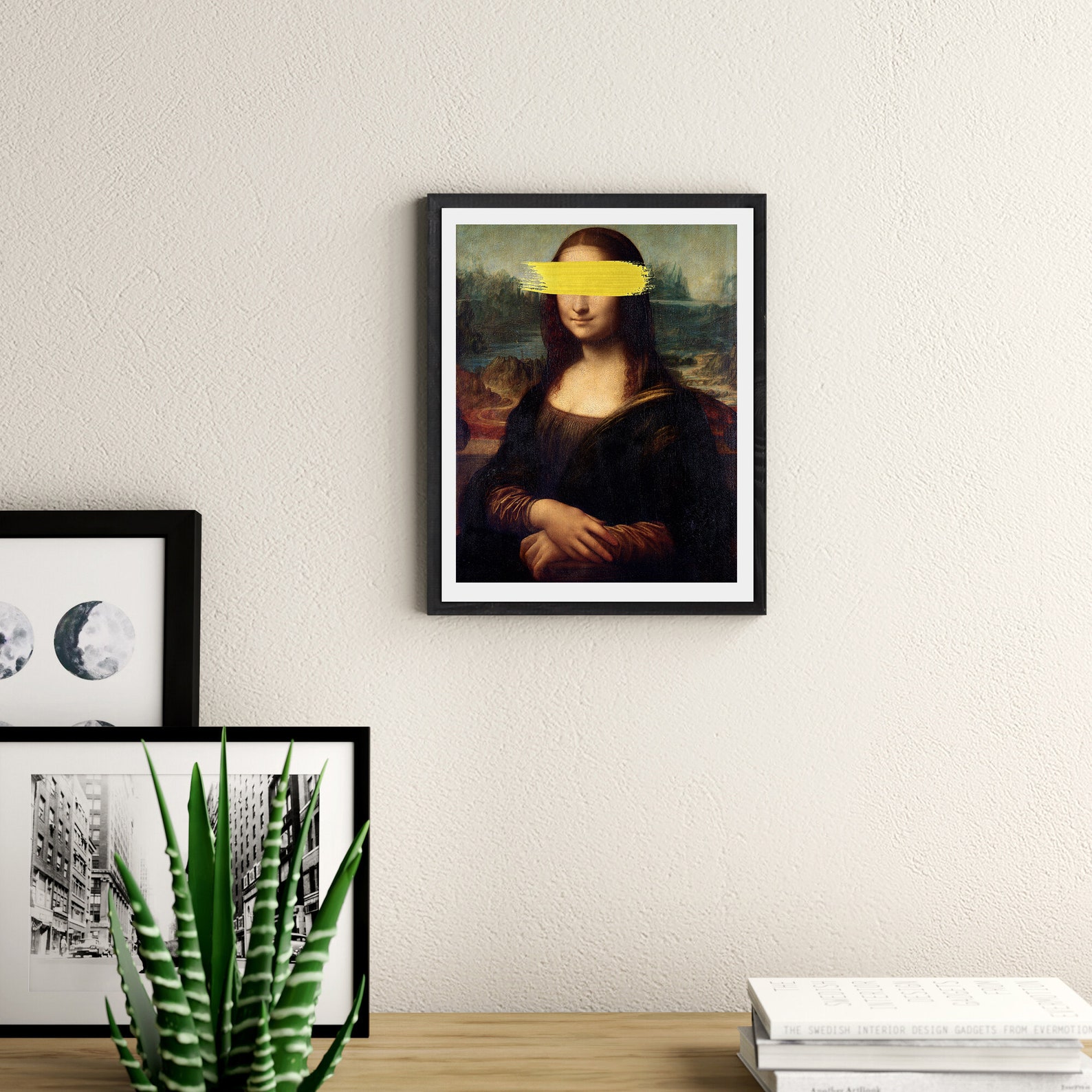Mona Lisa Golden Brush Printaltered Vintage Paintingportrait Etsy