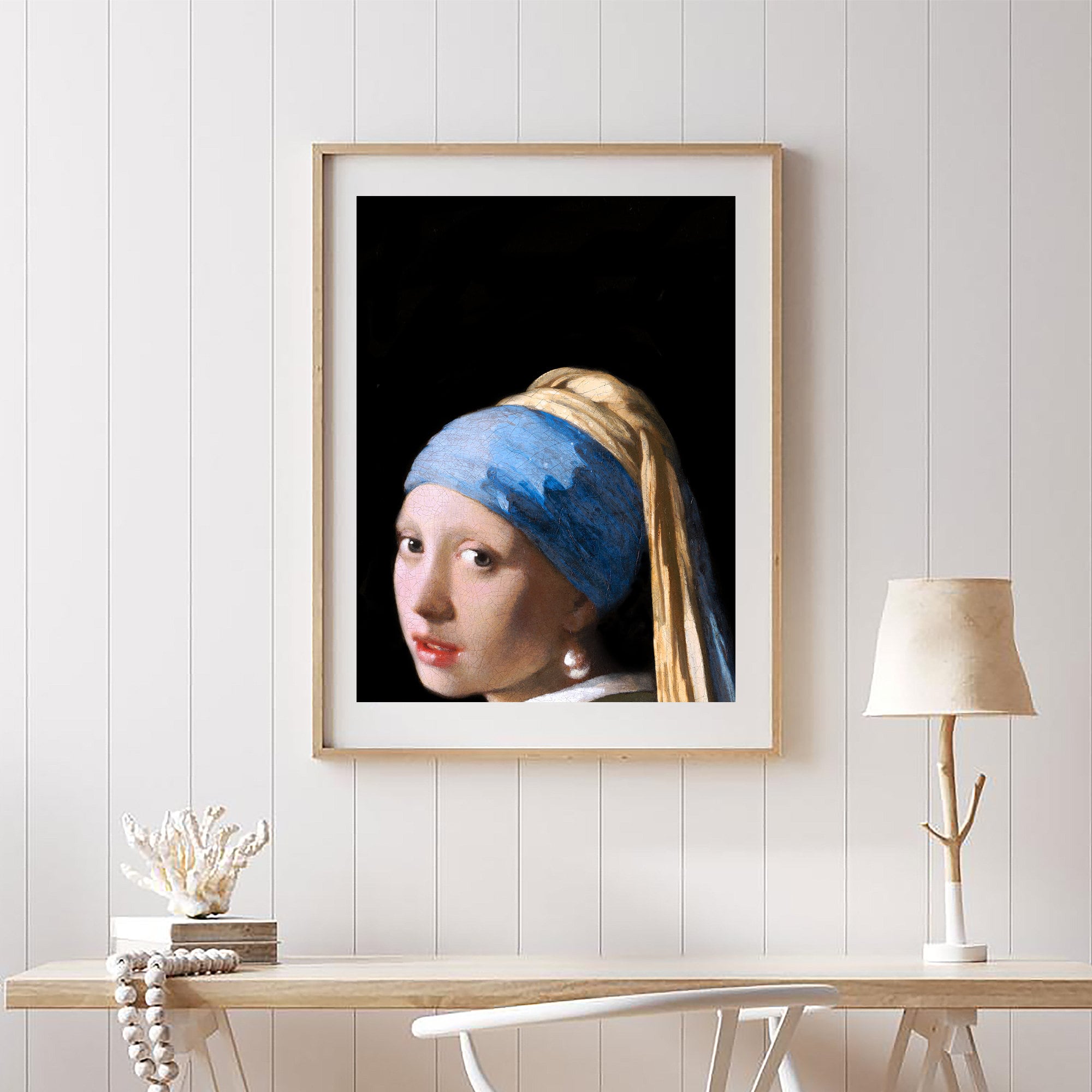 Girl With a Pearl Earring Vintage Print Oil Painting Baroque | Etsy