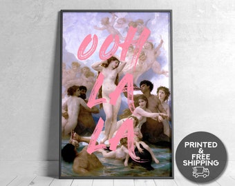 Ooh La La Print,Venus Altered Art,Feminist Art,Bedroom Printed Quote,Feminist Poster,Printed Wall Art,Gift For Her,Nude Art,Framed Print Art