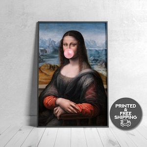 Prado Mona Lisa numérique Bubblegum impression éclectique Wall Art vintage peinture modifié vintage Art modifié Art Portrait peinture décor éclectique