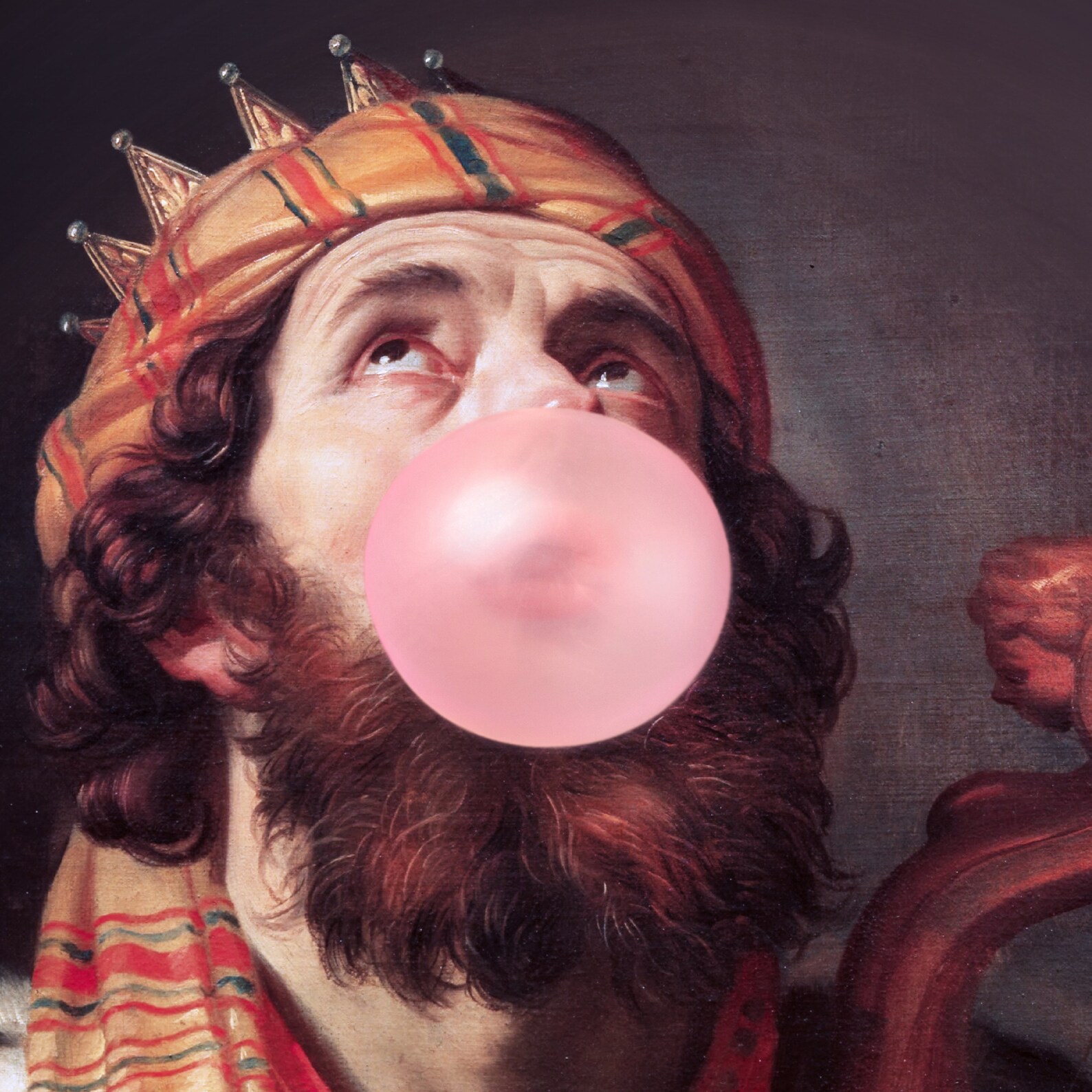 King David Bubblegum Altered Art Print Altered Art - Etsy