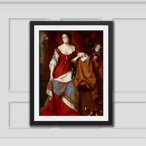 Red Lady Bubblegum Art Print Alter Art Vintage Painting Vintage Print Altered Art Painting Portrait Printable Baroque Wall Décor Classic Art