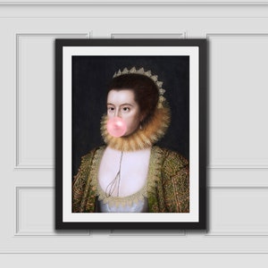 Countess Dorset Bubblegum Print, Bubble Gum Wall Decor,Art imprimable,Eclectic Wall Art,Altered Art,Bubble Gum Art,Famous Art,Bubble Gum Girl