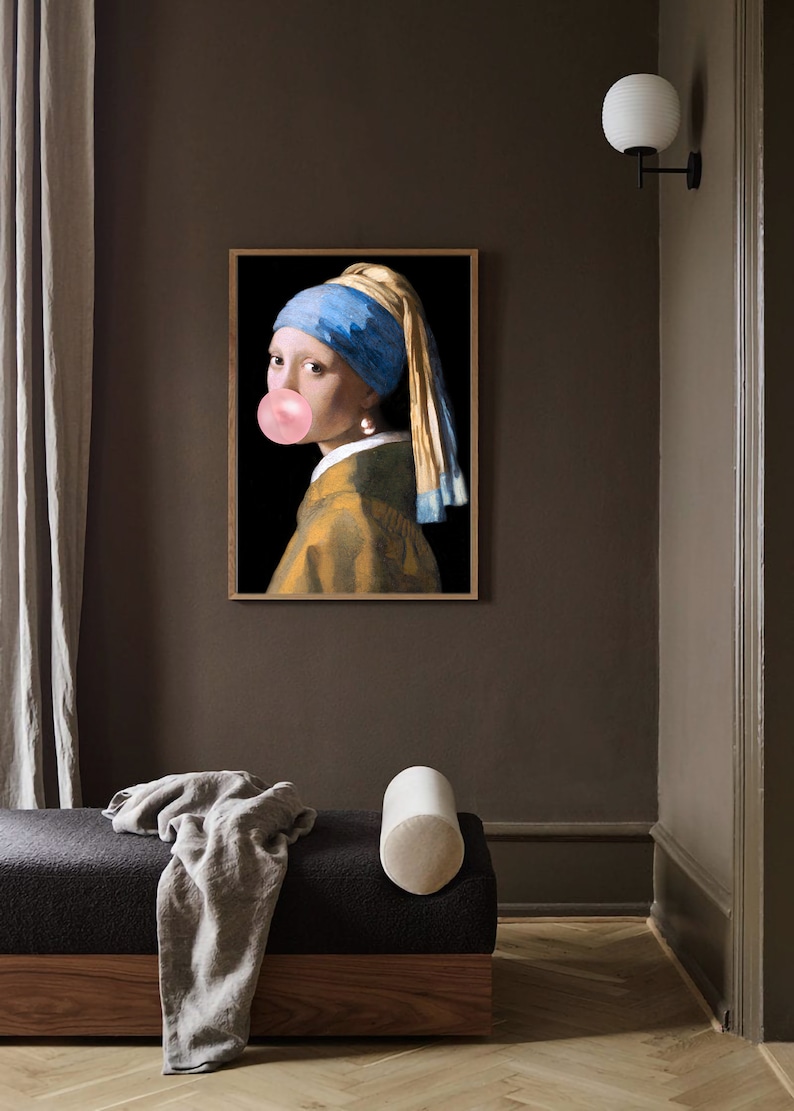 Bubblegum Famous Girl With a Pearl Earring Printbubble Gum Etsy