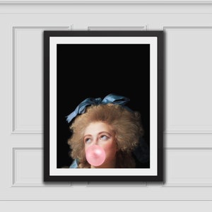 Alter Bubblegum Portrait Print, Madame Grand, French Rococo Oil Painting, Baroque Download Printable, Eclectic Wall Art,Fashion Print Famous