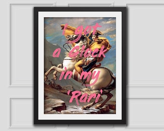 Napoleon Glock Quote Art Print Printable Art Vintage Realism Art Altered Art Digital Download Altered Art Portrait Classic Art Funny Quote