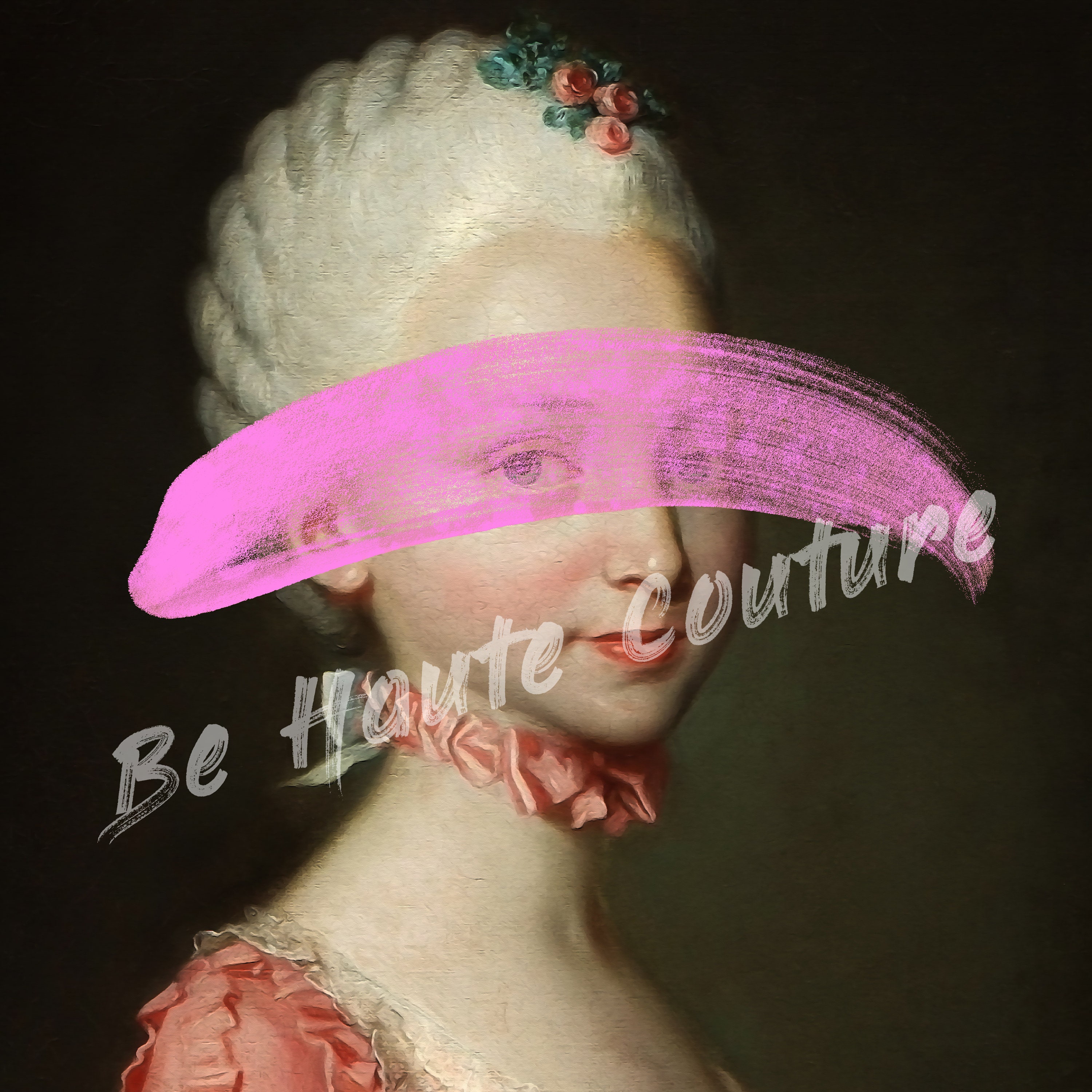Young Lady Pink Stroke Print, Rococo Vintage, Altered Art, Renaissance ...