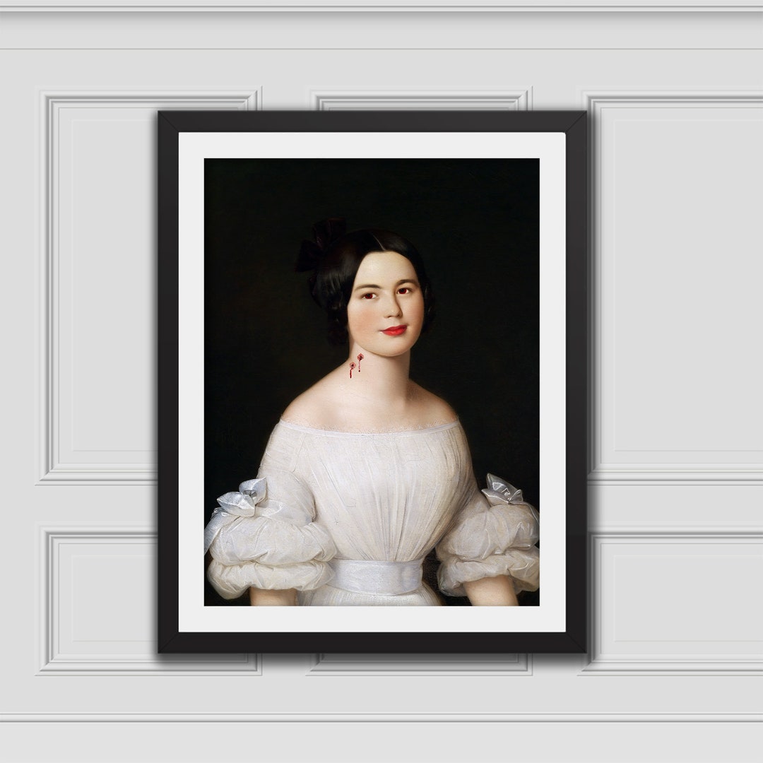 Dame With Vampire Bite Marks Print Gothic Home Decor Etsy UK