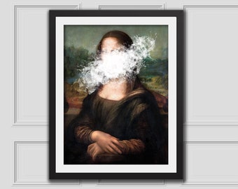 Mona Lisa Art, Mona Lisa Print, Mona Lisa Printable,Mona Lisa Poster,Eclectic Home Decor,Altered Art Print,Renaissance Art,Classic Art Print