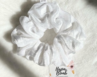 Oversized Crushed Velvet Scrunchie, Soft Lux Hair Accessory in Mint, Pink, Baby Blue, Purple, White & Black, Gift for Her