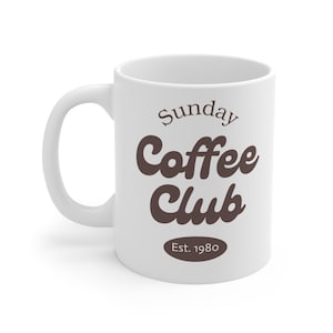 Personalized Coffee Mug, Custom Ceramic Mug with Established Year, Gift for Coffee Lovers, Unique Kitchen Decor, Sunday Coffee Cup