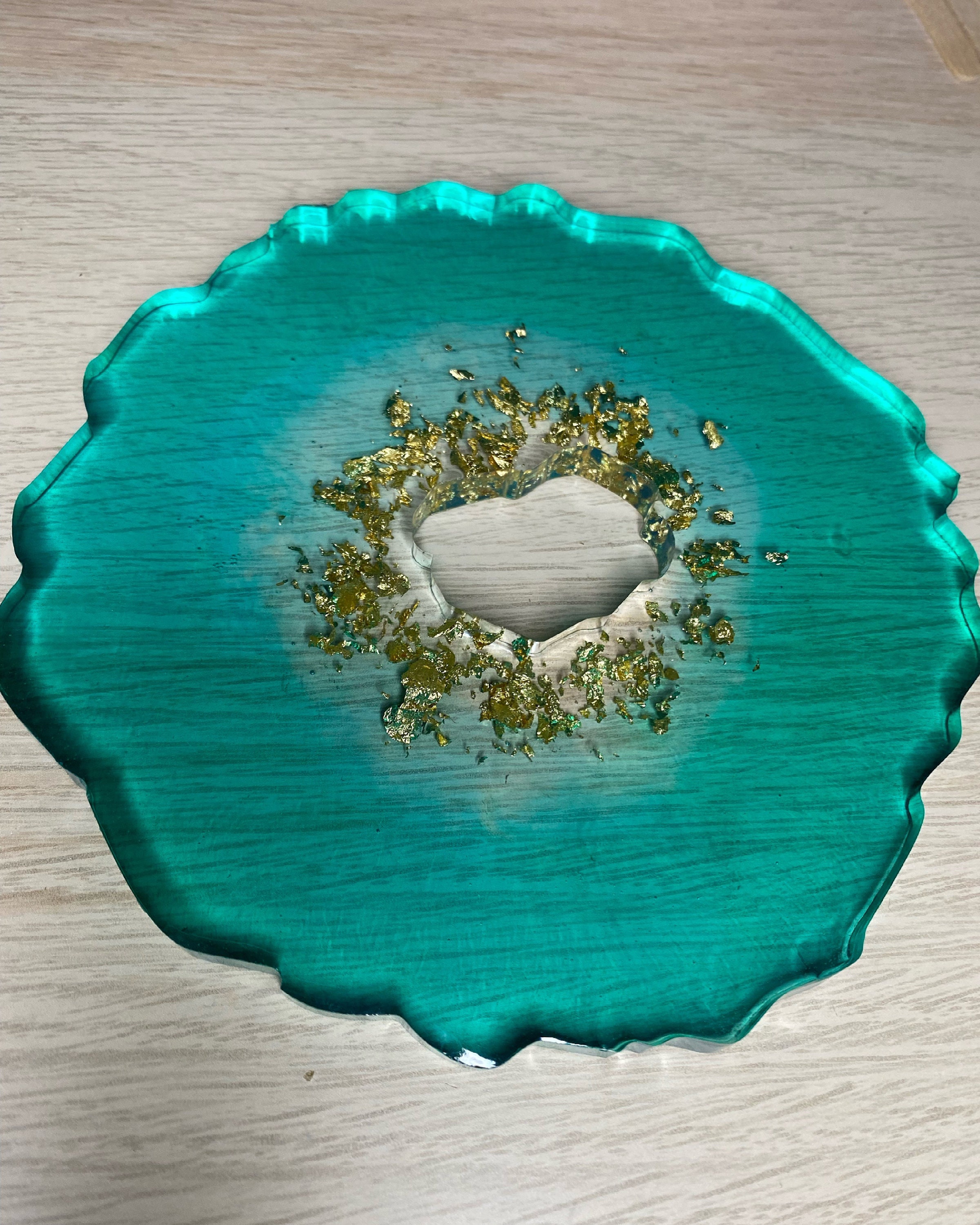 Resin Drink Coaster Pack with Hole Etsy