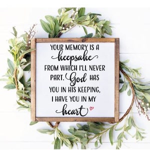 Je geheugen is een aandenken, Memorial Svg, verdriet Svg, Remembrance Svg, In Loving Memory Sign, Memorial graveerbestand, Memorial sublimatie