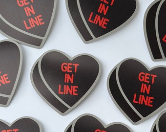 Hawkeye Candy Heart Sticker: Avengers Valentine's Day Vinyl Decal
