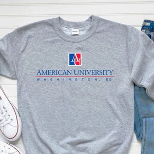 Vintage 80s American University AU Baseball T Shirt Washington DC Size Small