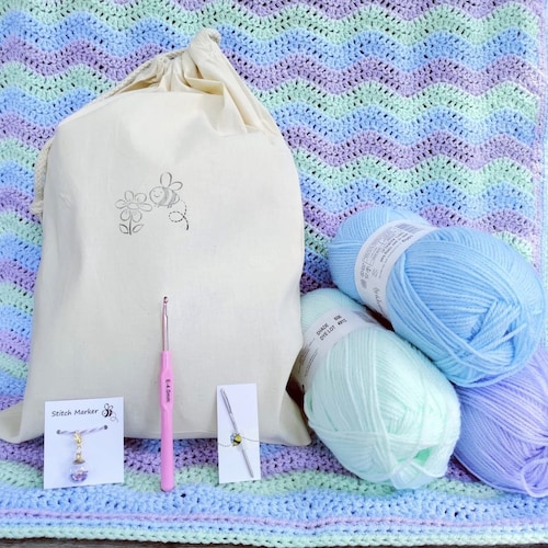 Complete Blanket Crochet Kit Perfect Gift for Crocheter Etsy UK
