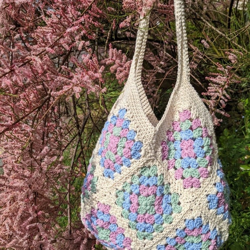 Granny Square Bag Crochet Kit: Cotton Tote, Beginner Friendly