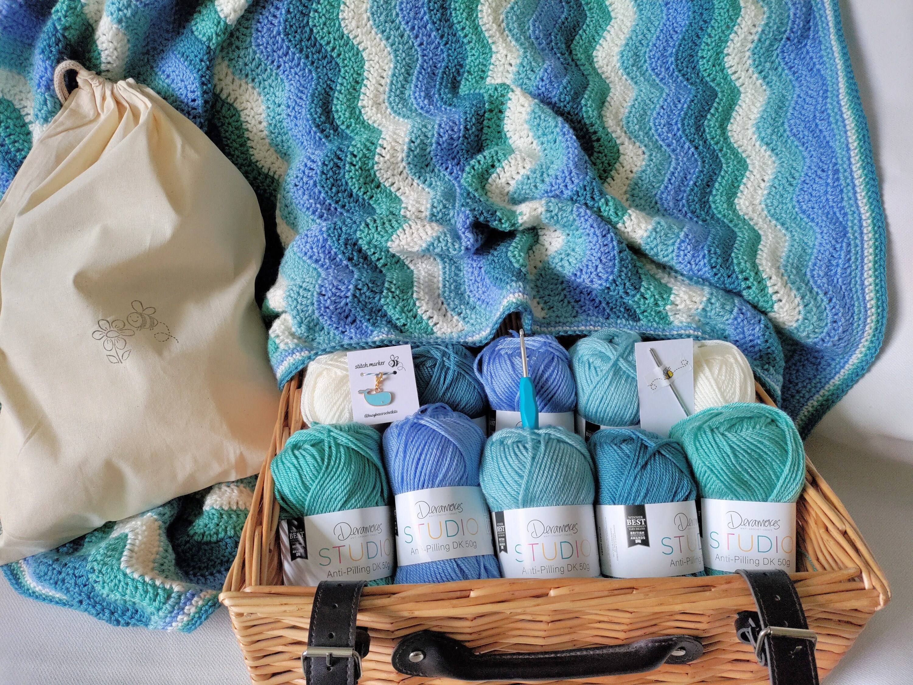 Complete blanket crochet kit perfect gift for crocheter Etsy