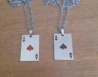 Aas pokerketting, aas harten, aas schoppen