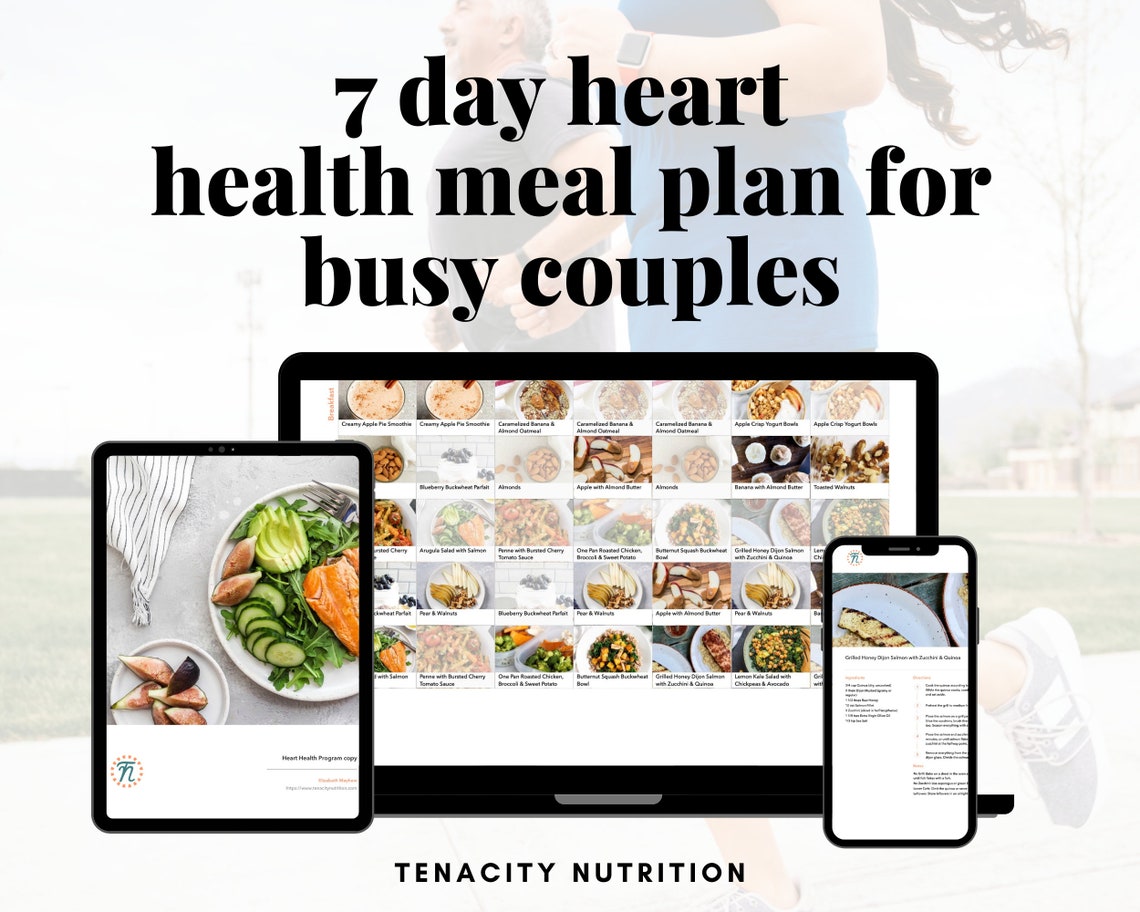 7 Day Heart Healthy Meal Plan for Busy Couples Meal Plan | Etsy