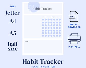 Daily Habit Tracker | Weekly Habit Tracker | Printable Planner | Goal Setting | Planner Insert | Tenacity Nutrition