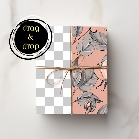 Minimalist Wrapping Paper Mockup: Gift Package Design (Digital Download)