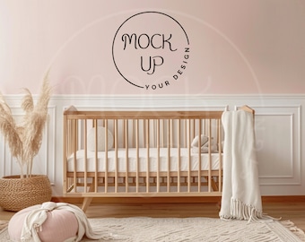 Nursery Mockup: Blank Wall, Minimalist Style (Digital Download)