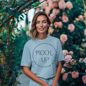Baby Blue Bella Canvas 3001 Tee Mockup (Digital Download)