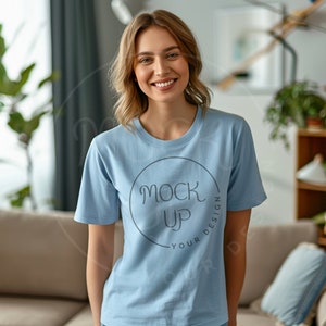 Baby Blue Bella Canvas 3001 Tee Mockup (Digital Download)