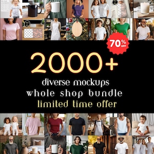 Bundle di mockup di negozio completo di abbigliamento e accessori vari (digitale)